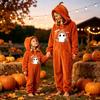 Dames Halloween Print Flanellen Jumpsuit Loungewear Set voor Gezellige Huis Slaapkleding