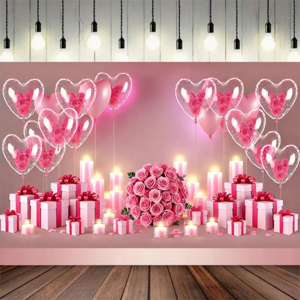 Rose Valentine's Day Photography Backdrop Gift Happy Valentine's Day Banner  Photo Studio