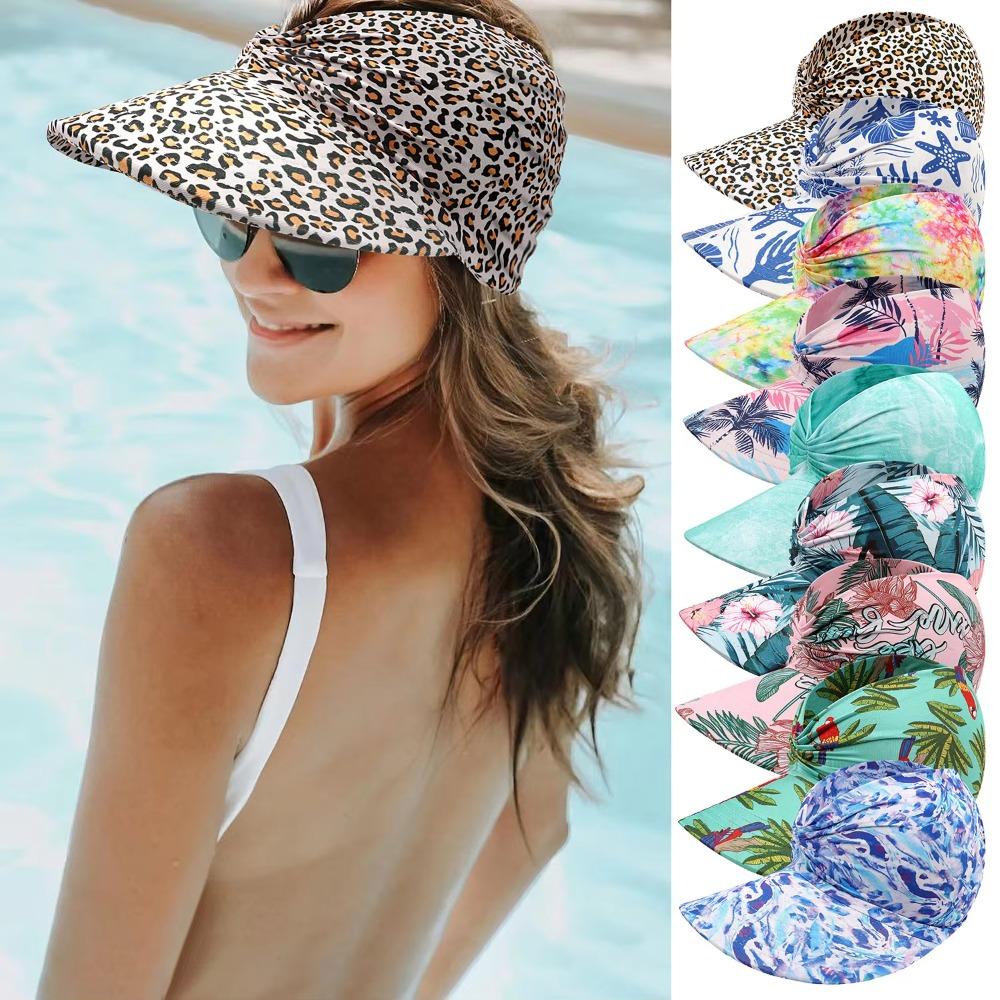 

Flora Printing Empty Top Hat Anti-UV Sun Hat Fashion Beach Sport Cap Woman Style 10