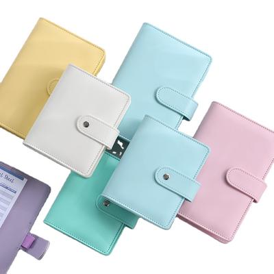 A4 A5 A6 Budget Binder File Holder Loose Leaf PU Leather Notebook Budget Binder with Prong Rings for Students Journal Business