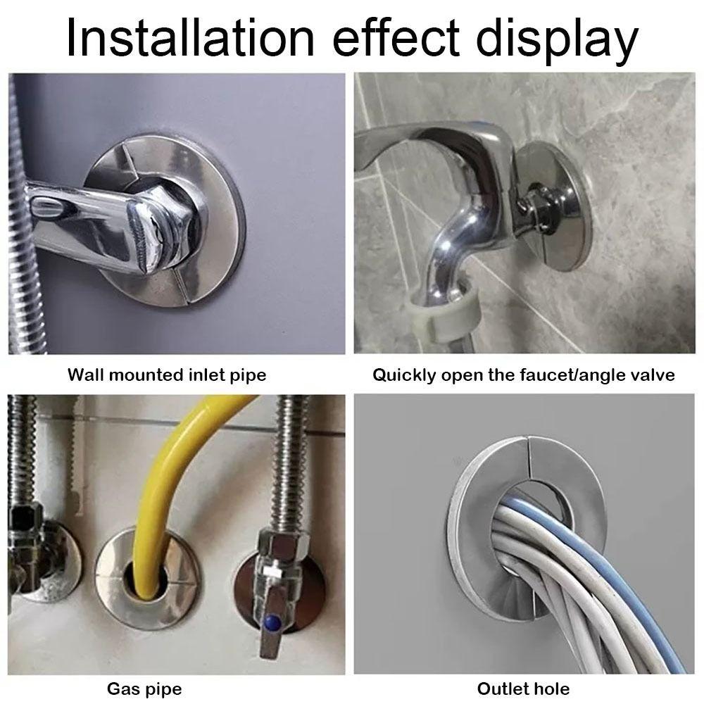 Dekorative Abdeckung für Edelstahlarmatur Silber Rohrabdeckungen Wandabdeckungen Nützliche Flanschabdeckung