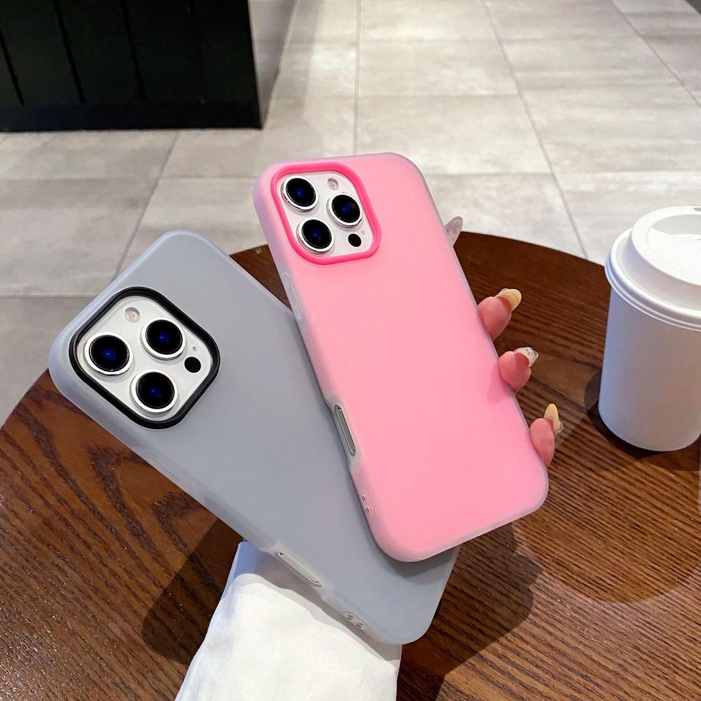 2-in-1 Jelly Phone Case, Apple 17 Pro Max/16E Candy Color, Minimalist, Suitable for iPhone 17 Matte Case