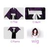 Anime Cosplay Demon Slayer Kimetsu No Yaiba Kokushibo Danganronpa Cosplay Wigs Printing Kimono Uniform Shirt Halloween Carnival
