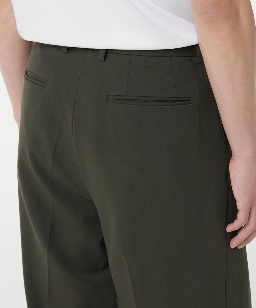 MUSINSA STANDARD Three-Puck Semi-Balloon Slacks [Dusty Khaki]