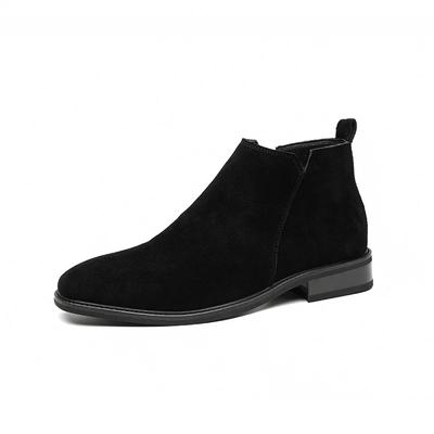 Fashion Spring Autumn New Designer Flock Chelsea Boots for Men Fashion Casual Middle British Ankle Boots Male Solid Color Men's Shoes
