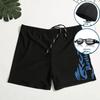 Men's Large Swim Trunks with Anti-Embarrassment Cap & Goggles - Professional Three-Piece Swimwear Set