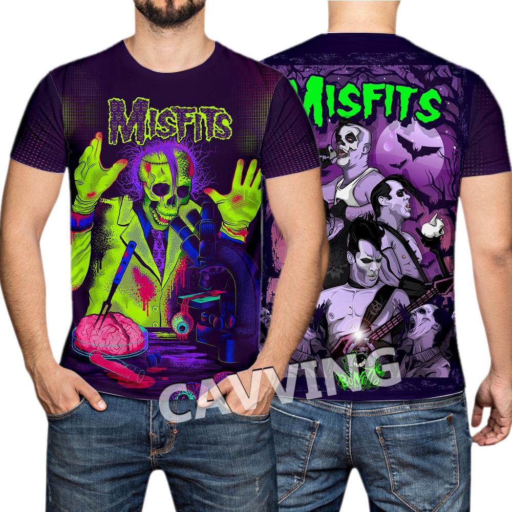 T-shirt Rock Band Misfits Estivi Stampa 3D Streetwear Uomo Donna Moda Maglietta a Maniche Corte T-shirt Top Abbigliamento Uomo