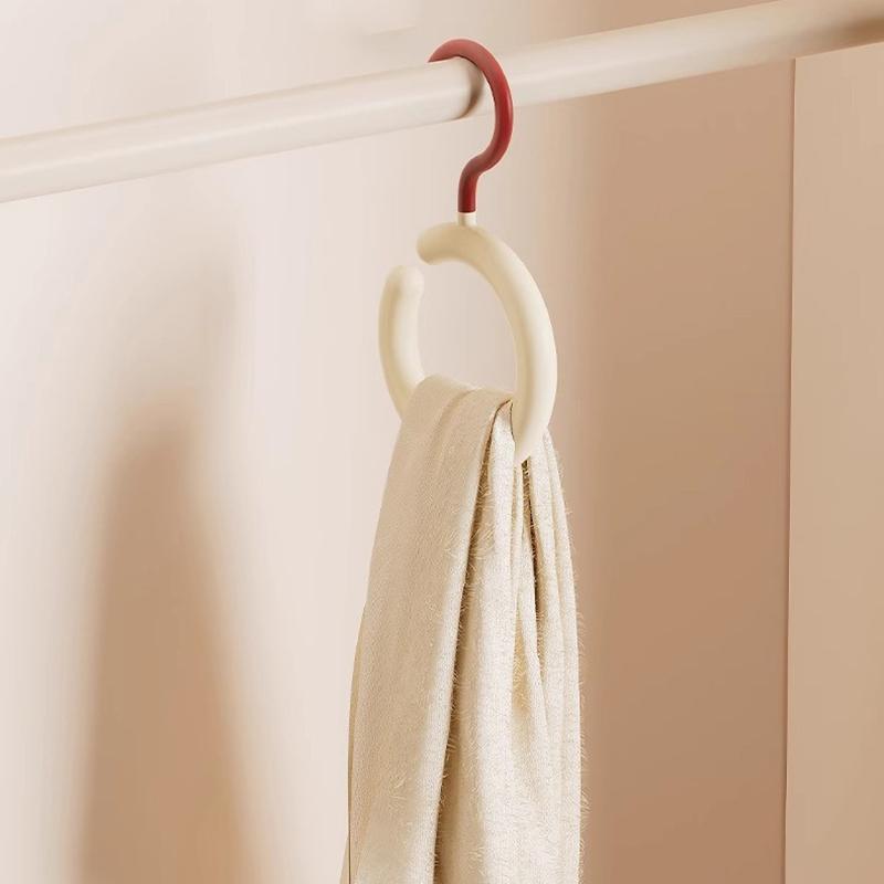 Dopamine Hook Clothes Hanger 1/5Pcs - Rotating Scarf Hat Bag Organizer, Non Perforated Silk Display Stand