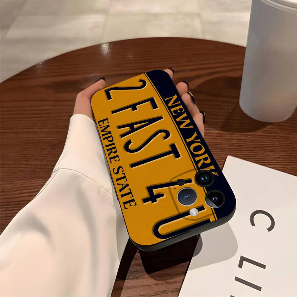 License Plate Phone Case for iPhone 17,16,15,14,13,12,11,Pro,X,Xs,Max,Plus Shockproof Cover