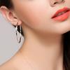 Yousheng 1 Pair Hoop Earrings Exaggerated Rhombus Texture Large Circle Geometric Bright Luster Women Girl Round Earrings Charm Jewelry Decoration Gift