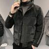 Winter Down Jacket Men's Lightweight Stand-up Collar New Slim-fitting Short Style Wrinkled Design Jacket Men's Jacket