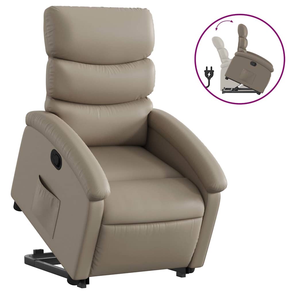 Recliner Chair with Rising Function Cappuccino Brown Faux Leather
