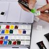 High-Quality Thickened Solid Pigment Black Watercolor Palette Box - 14/26/52 Colors