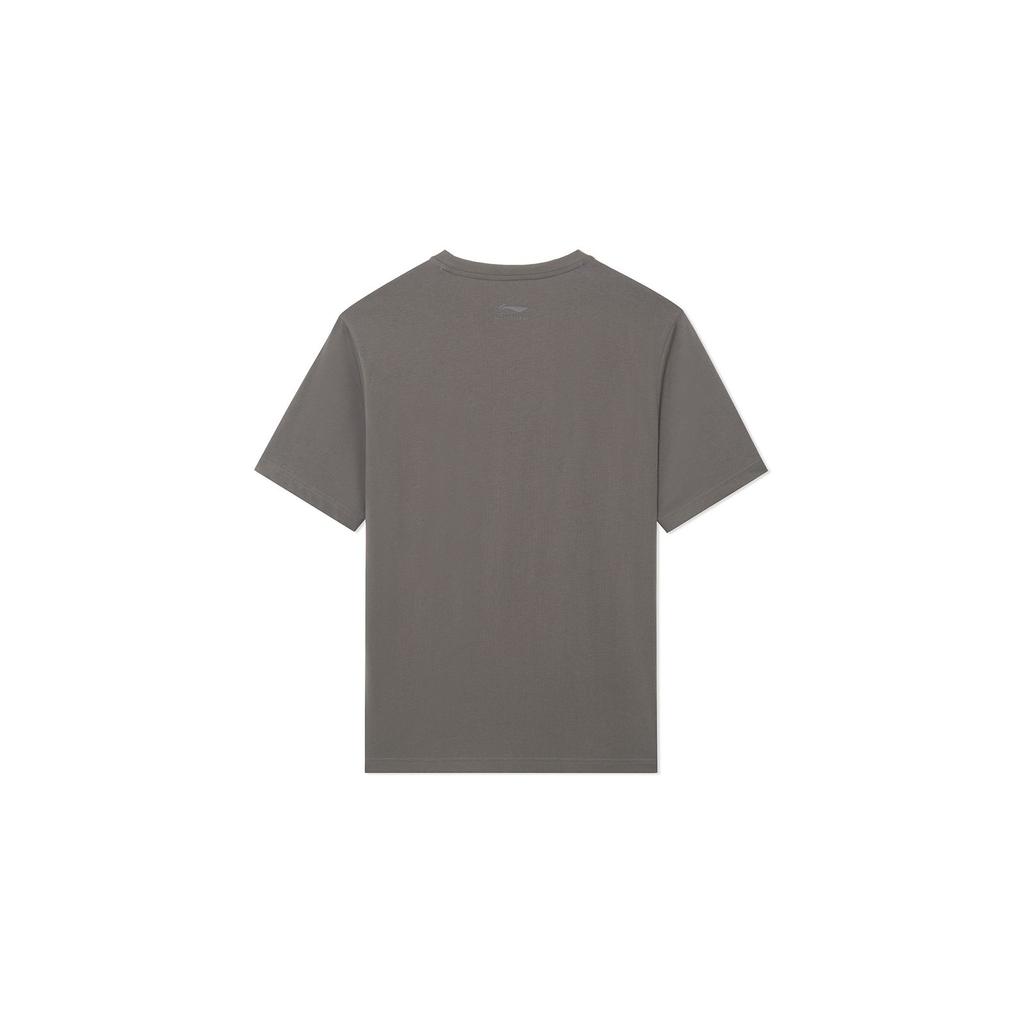 Li-Ning Спортивная модная серия с буквенным принтом, повседневная футболка с круглым вырезом и коротким рукавом, топы унисекс цвета Fawn AHSSA33-14