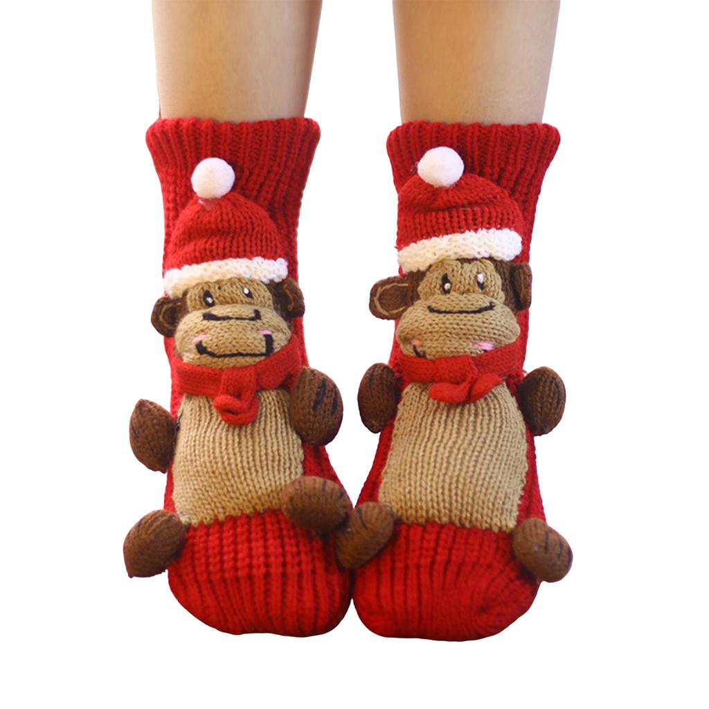 Dámské silně pletené nepromokavé teplé ležérní podlahové kobercové ponožky