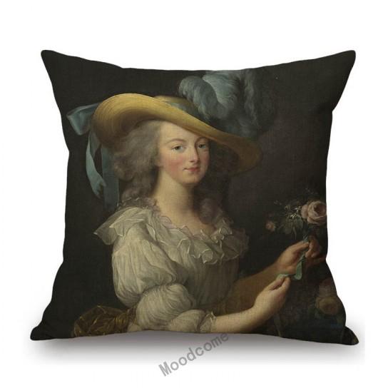French Madame British Duchess Princess Rococo Oil Painting Art Royal Court Hotel Lobby Wall Decoration Pillow Case Cushion Cover