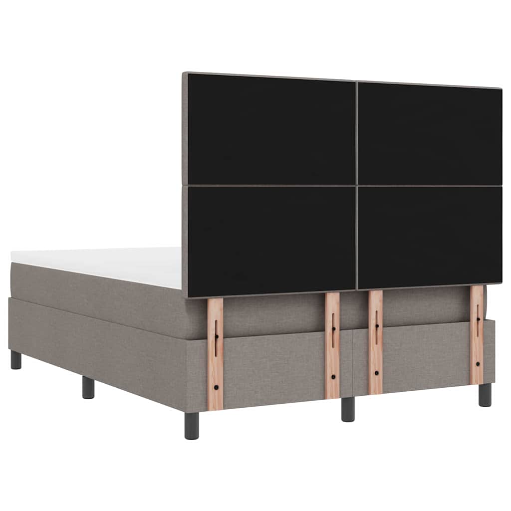 Box Spring Bed with Mattress Taupe 140 x 190 cm Fabric
