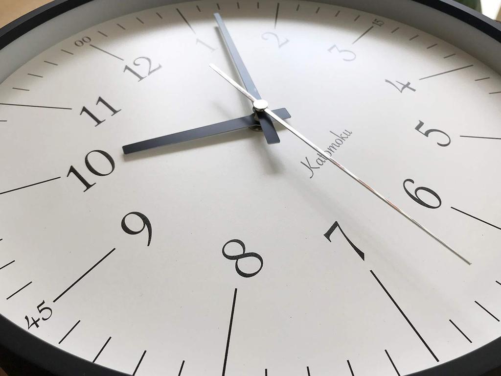 KATOMOKU Plywood Clock 18 Black Wall Clock with Continuous Second km-110BK Hand, 304mm (Radio-controlled)