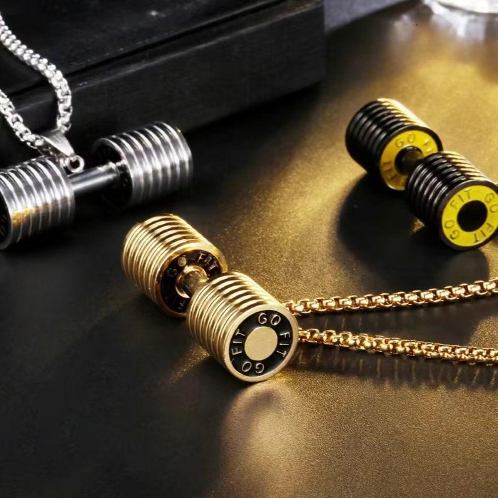 Collana con Manubrio in Lega di Zinco Allenamento della Forza Manubrio Collana Sportiva Bodybuilder