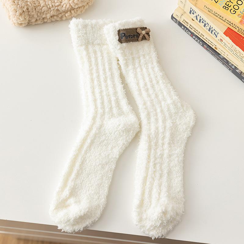Socks for Women Winter Coral-wool Thick Coral-wool Warm Mid-tube Socks for Foot Warmers
