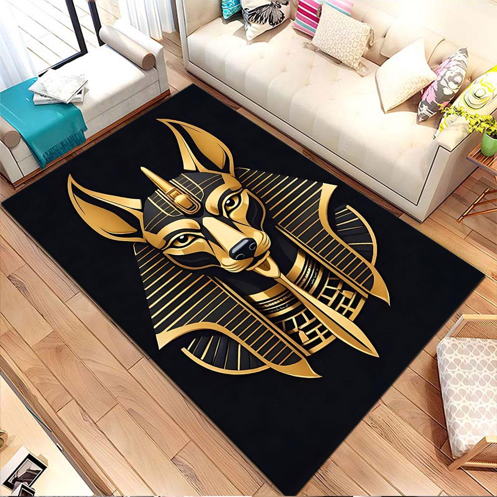 Pharaoh Anubis Design Rug Patterned carpet, non slip mat suitable for living room and bedroom sofas