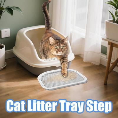 Litter Box Step Stool Cat Litter Mat Elevated Washable Mat Tray Stairs Ladder Pad For Senior Kittens Household Carpeted Floors