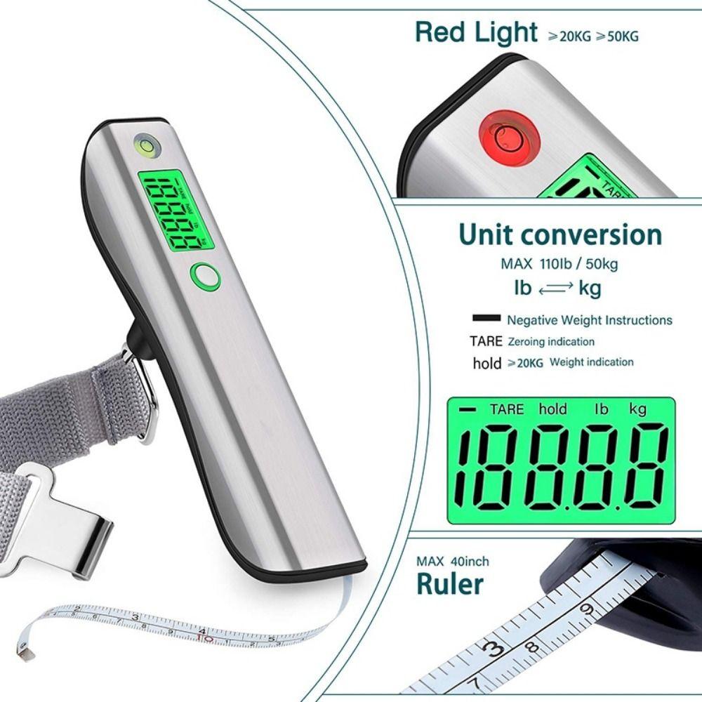 Stainless Steel Cover Travel Baggage Weight Scale Max 50kg Electronic Weighing Scale  Kitchen Tool