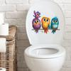 Vibrant Cartoon Owl Toilet Seat Sticker Bathroom Decor Removable Waterproof Decal
