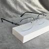 Retro Men Metal Frame Glasses Fashion Rimless Women Eye Protection Anti Blue Light Computer Eyewear