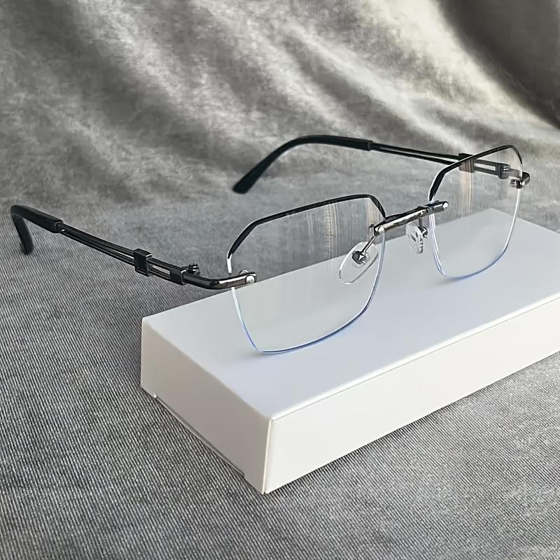 Retro Men Metal Frame Glasses Fashion Rimless Women Eye Protection Anti Blue Light Computer Eyewear