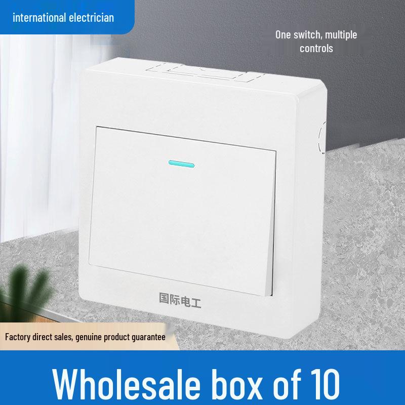 Surface Mount Wiring Box with Single Gang Light Control Switch Panel