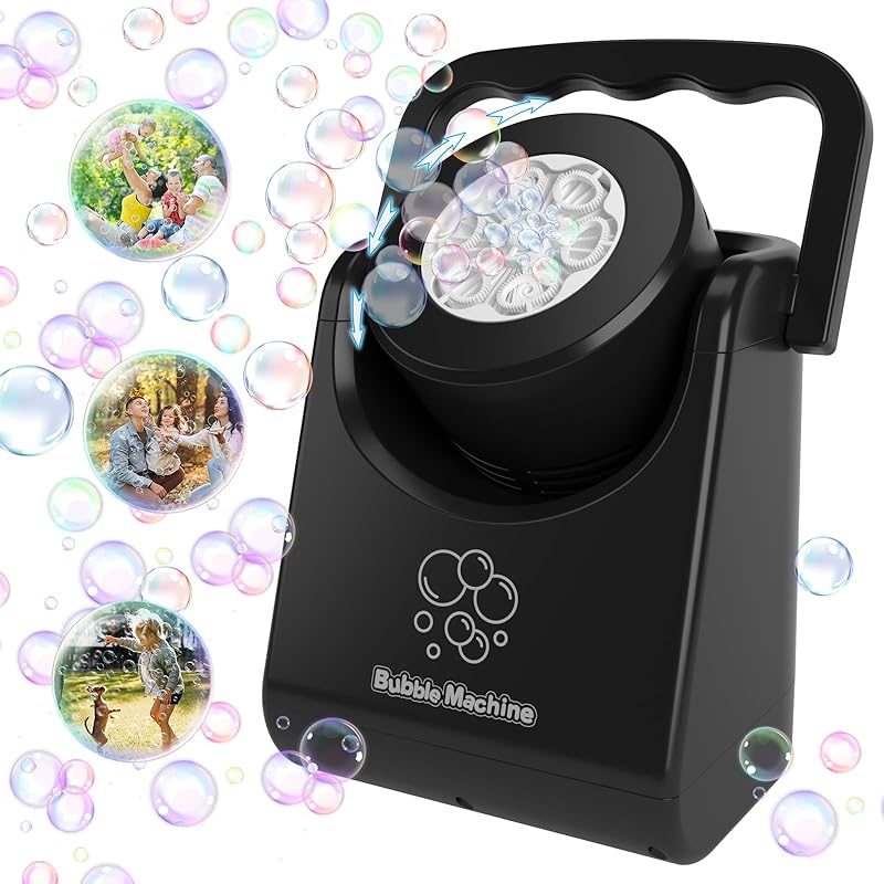 Bubble Machine for Kids Toddlers,Automatic Bubble Blower,Portable Adjustable Angle Bubble Maker,Bubbles Toy for 3 4 5 6 7 Year Old Boy Girl,Outdoor