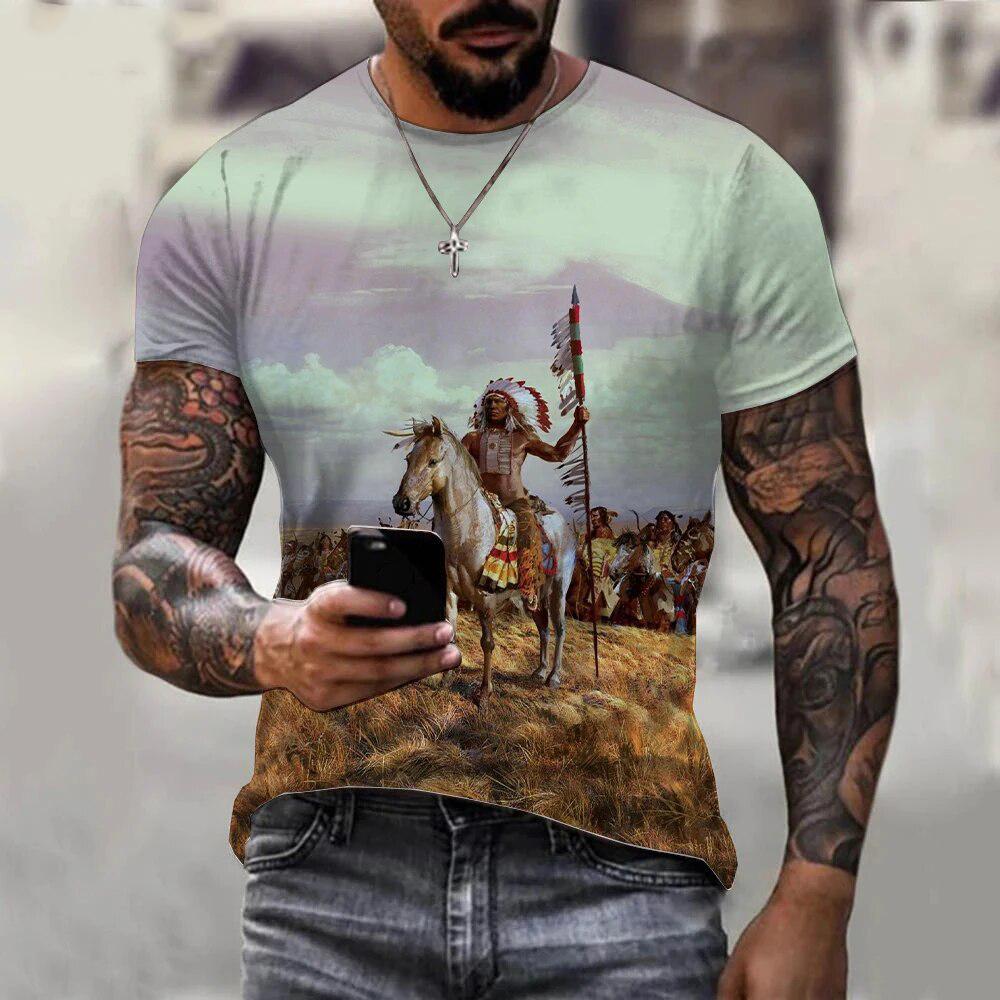 Letní 3D potisk trička Streetwear Pánská móda Nadměrné tričko s krátkým rukávem O-výstřih Trička Topy Oblečení