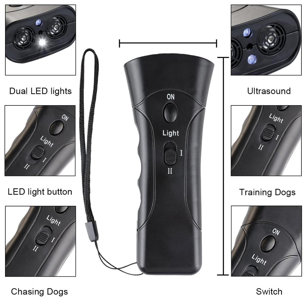 Pet Dog Repeller Anti Barking Stop Bark Training Device Trainer LED Ultrasonic Anti Barking Ultrasonic Without Battery