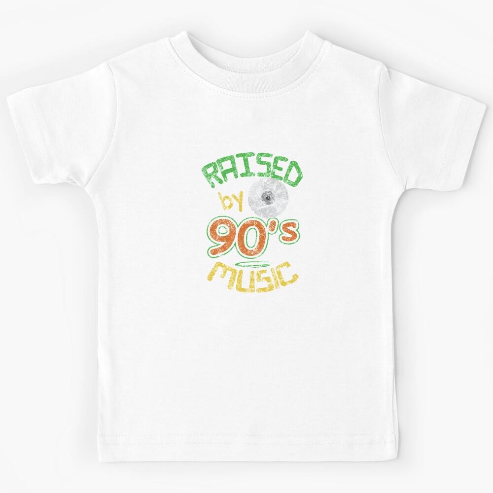 Raised 90s Music CD Retro Nostalgia Hip Hop R&B Rap Rock Grunge Alternative Kids T-Shirt 120