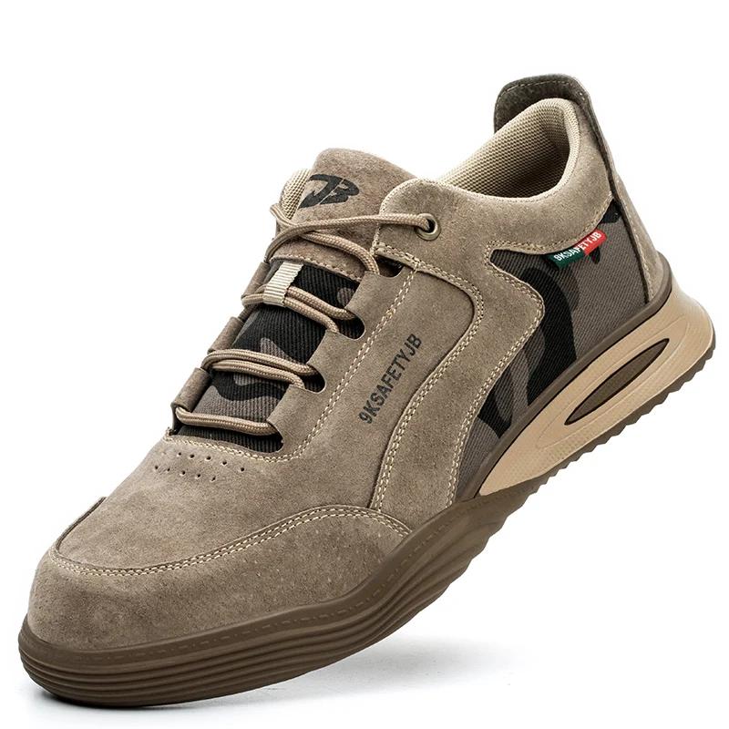 

Новая замшевая защитная обувь из свиной кожи для мужчин, рабочая обувь со стальным носком, рабочая обувь, ударопрочные мужские ботинки 36