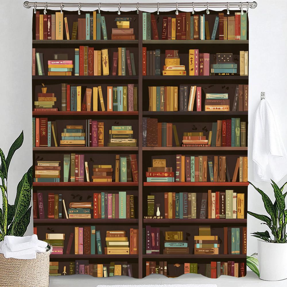 Ähnlich wie Vintage-Bibliothek Duschvorhang, Altes Buch Bücherregal Kerzen Zuhause Polyester Stoff Badezimmer Dekorativer Vorhang Mit Haken