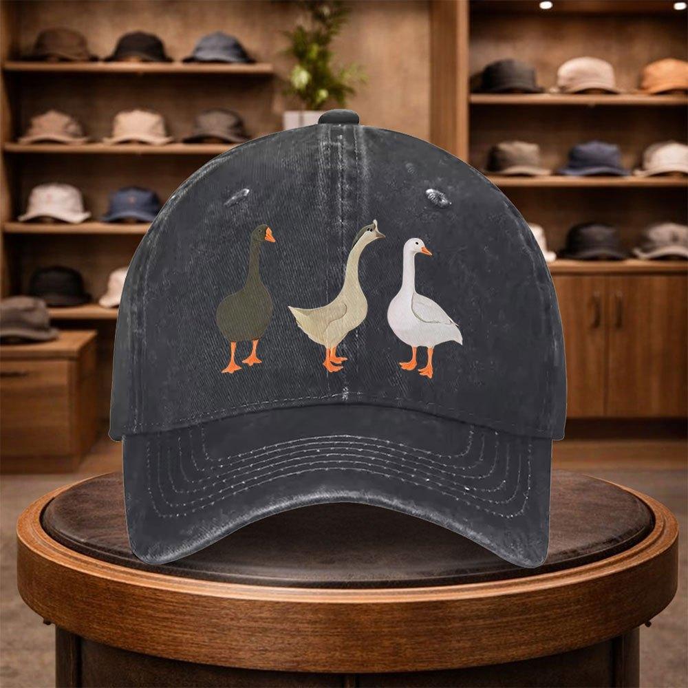 A Baseball Cap with a Unique Colored Goose Print Perfect for Casual Outings This Stylish Hat Is Adjustable And Suitable for Ou