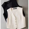 Fashion Suit Vest Women Summer Short Black Sleeveless Tops Commuter Loose Casual Vest Coat Women Clothing