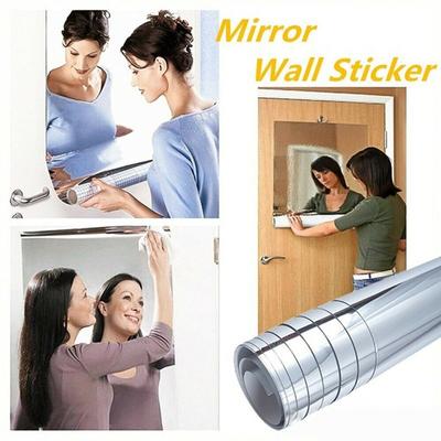 50-200Cm Mirror Sticker Roll Self Adhesive Stick Room Film Decor Bathroom