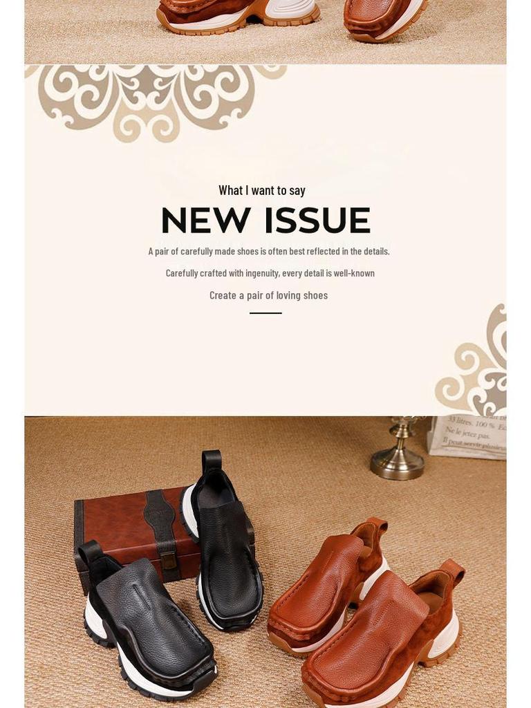 2025 Autumn Women's Luxury Slip-On Sneakers - Premium Cowhide Casual Shoes