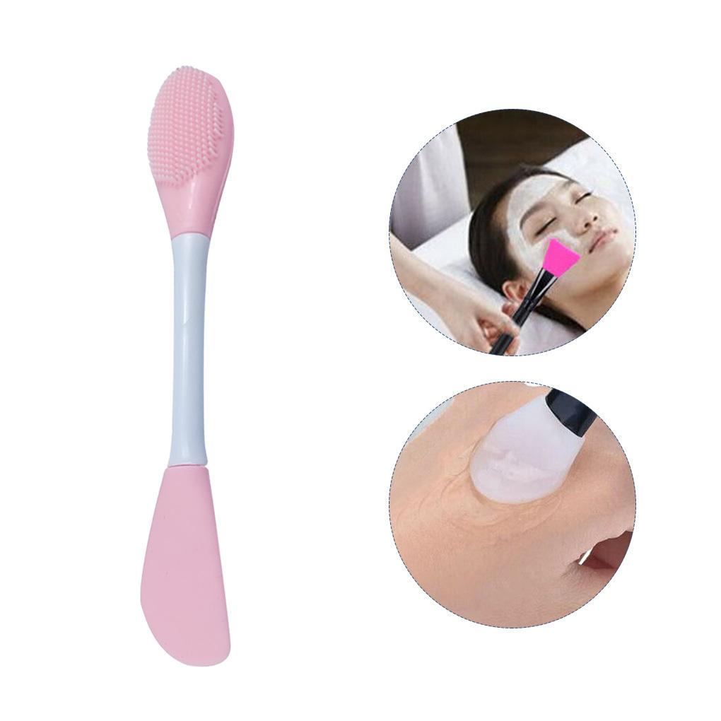 NEW 2-Heads Silicone Face Brush Facial Mud Beauty Applicator Mixing Stick