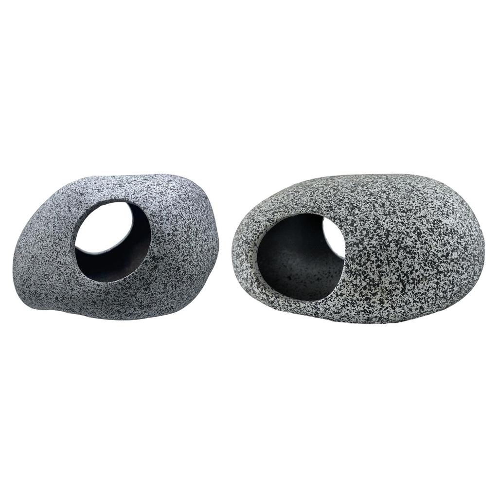Aquariums Rock Accessory Two Holes Breed Tube Artificial Stone Purple Clay Fishing Tank Ornament Aquariums Decoration Hide Cave