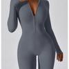 Sport-Jumpsuits Damen-Sets Langarm Schwarz Weiß Grau