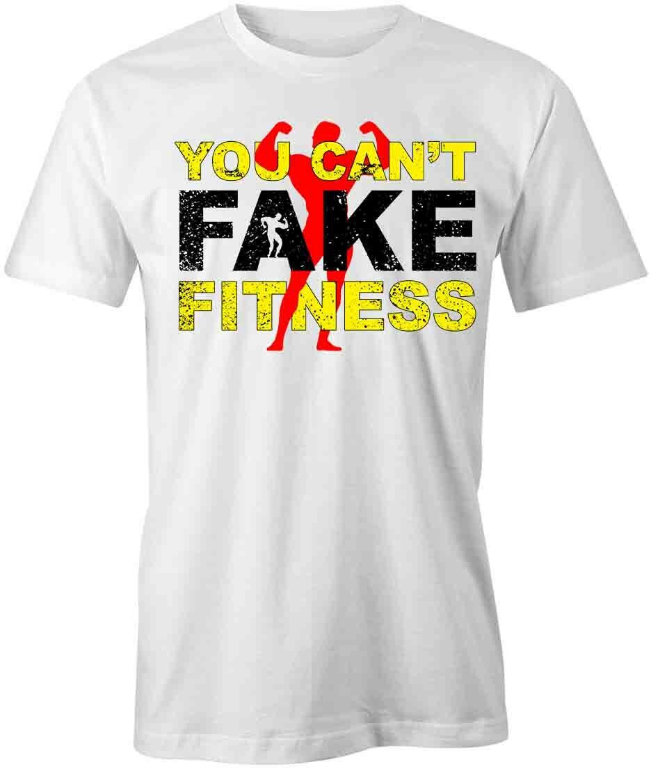 YOU CAN T FAKE FITNESS TShirt Tee Short-Sleeved Cotton GYM CLOTHING S1WCA658 XXXL