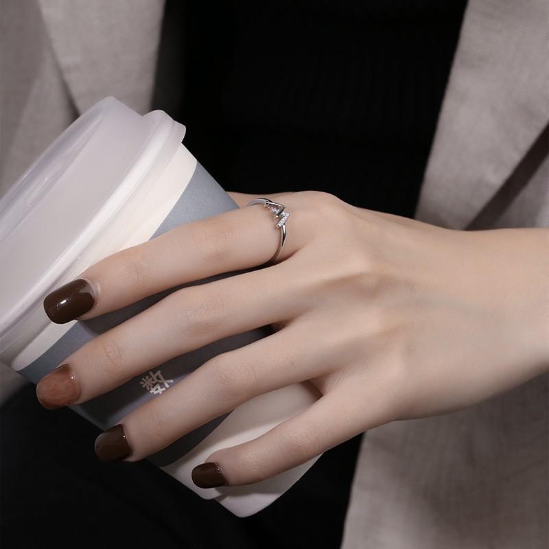 Personalized Trendy Xw Ring Flash Diamond W Letter Earrings Double V Bracelet Niche Necklace