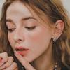 J.Lauren Open Square Silver One-Touch Ring Earrings M03826