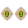 Natural Garnet Tanzanite Diopside Citrine Stud Earrings S925 Sterling Silver Color Separation Earrings