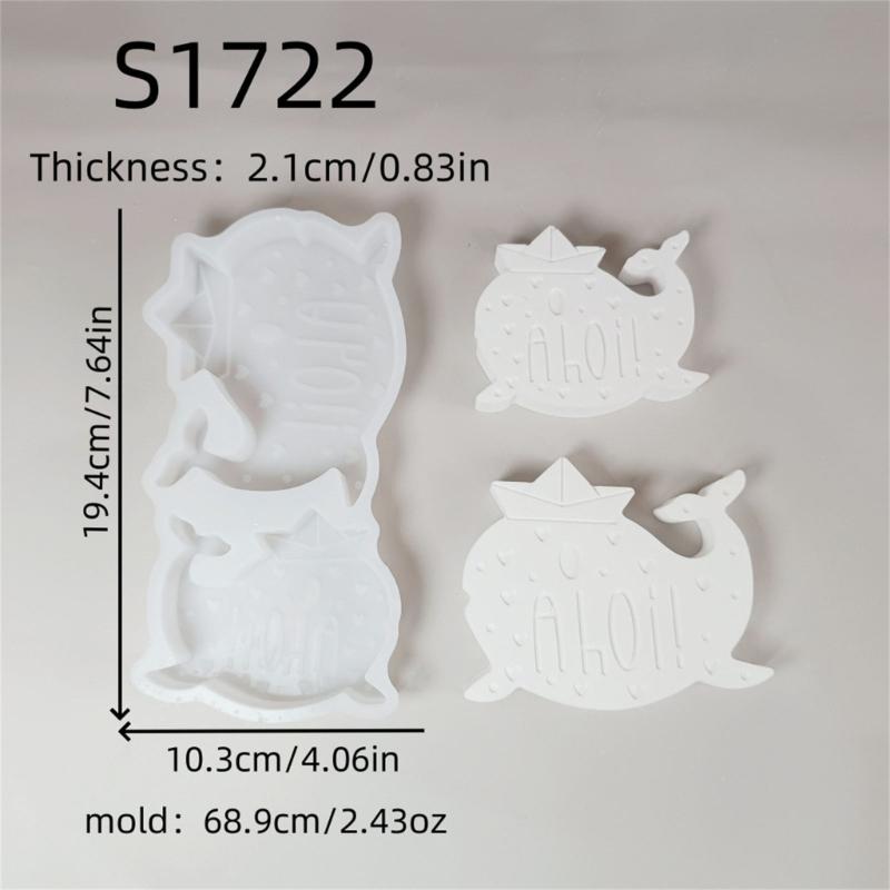 Whale Shape Silicone Candle Molds for Making Candle Soap Making Mold Sea Animal Silicone Candle Molds for Epoxy Resin