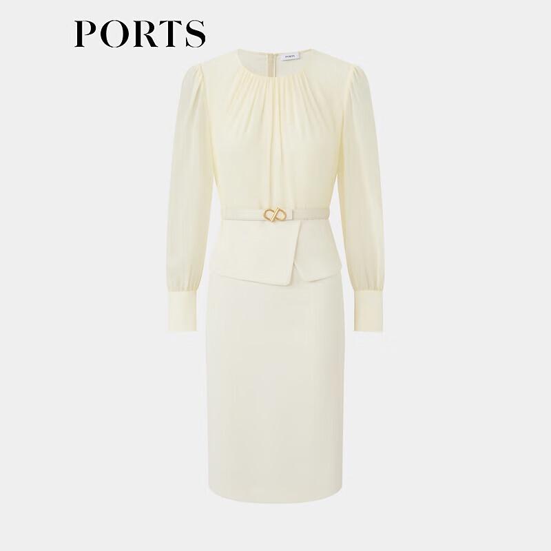 PORTS Women's Cloud White Two-in-One Elegant Dress
